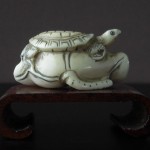 Netsuke “Turtle on a lotus bloom”