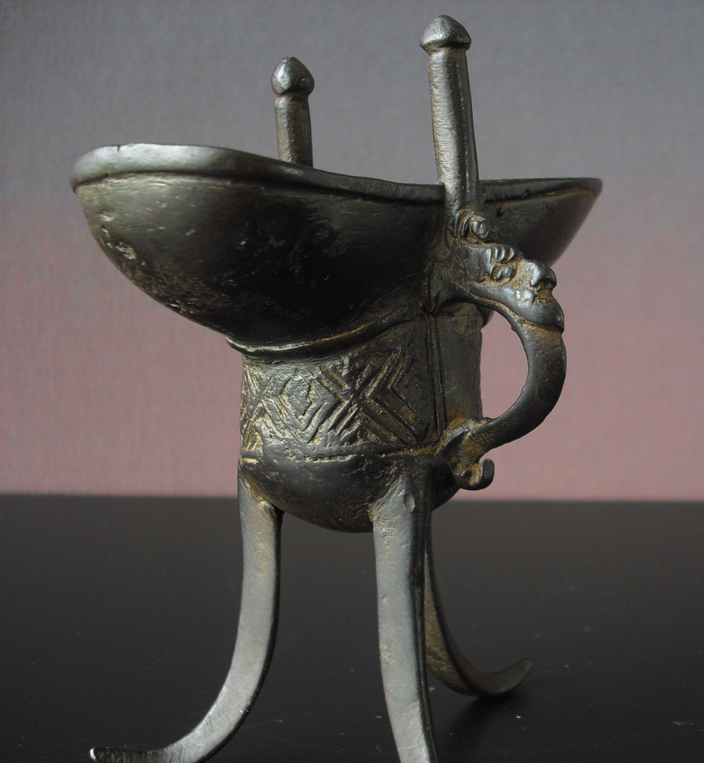 Kangxi Bronze Jue Wine Vessel - Archaic