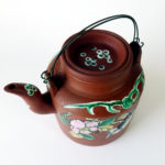 Late 19th C. Enameled Yixing Teapot – Bird