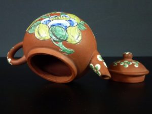 Late 19th C. Yixing Enameled Teapot – Bird