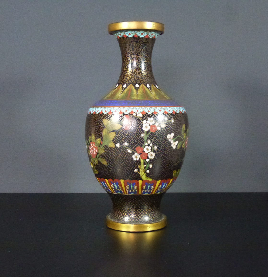 19th C. Cloisonne Vase – Floral