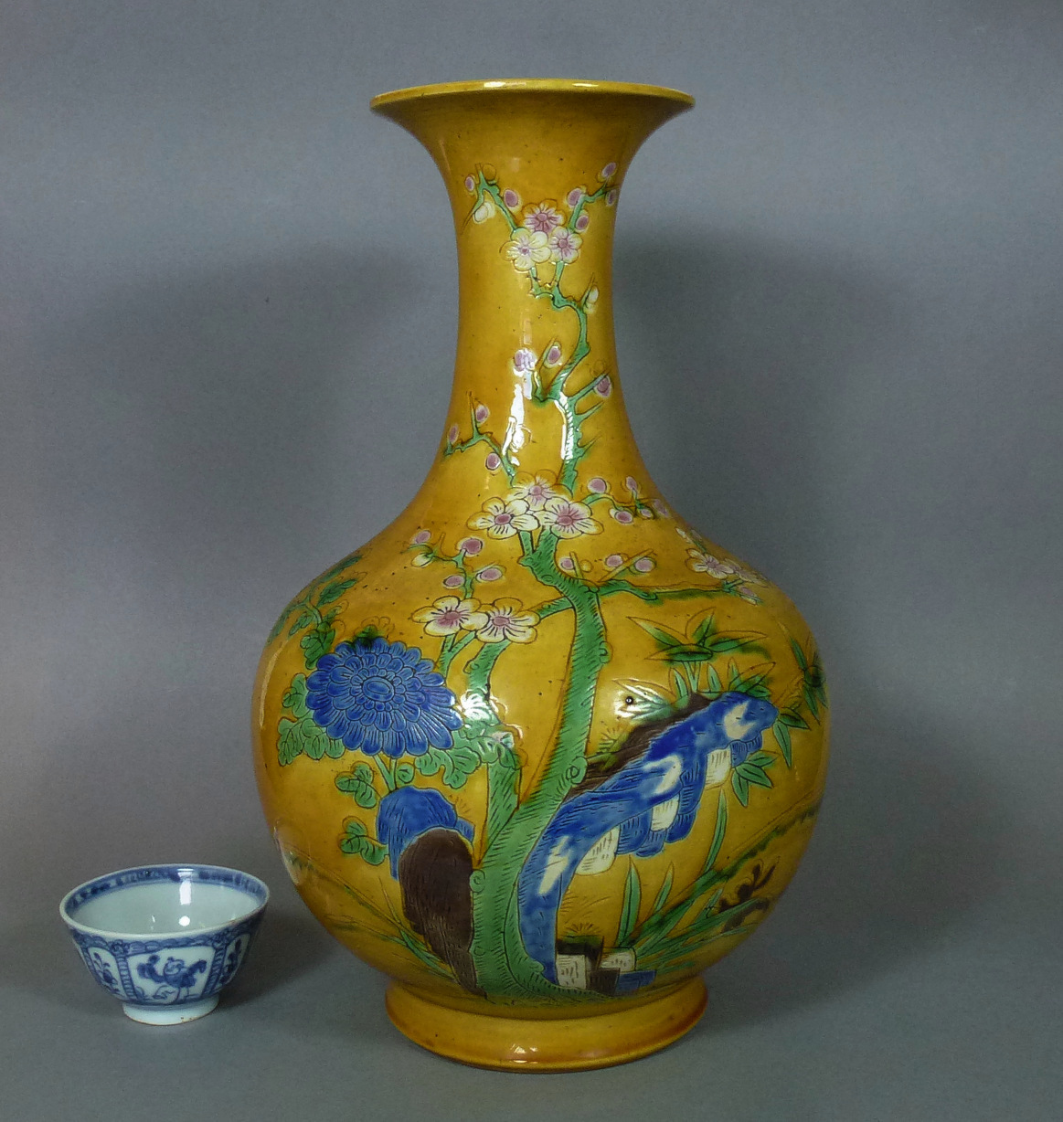 19th C. Chinese Sancai Vase - "Four Gentlemen"