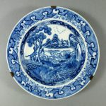Chinese 18th C. Qianlong Dish – Hunting Dogs