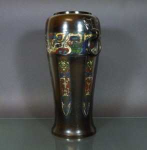 Chinese 19th C. Bronze Vase – Taotie Mask