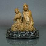 Chinese 18th C. Boxwood Figure Group - Scholar & Student