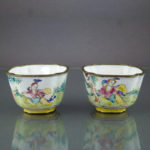 Pair Chinese Qianlong Enamel Cups – Lady & Gentleman