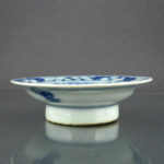 Chinese Pair High Feeted 19th C. Miniature Dishes - Fu, Lu, Shou