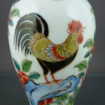 Chinese 18th C. Fencai Vase & Cover - Rooster