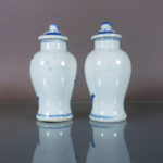 Pair 19th C. Chinese Small Porcelain Vases - Boys