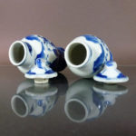 Pair 19th C. Chinese Small Porcelain Vases - Boys