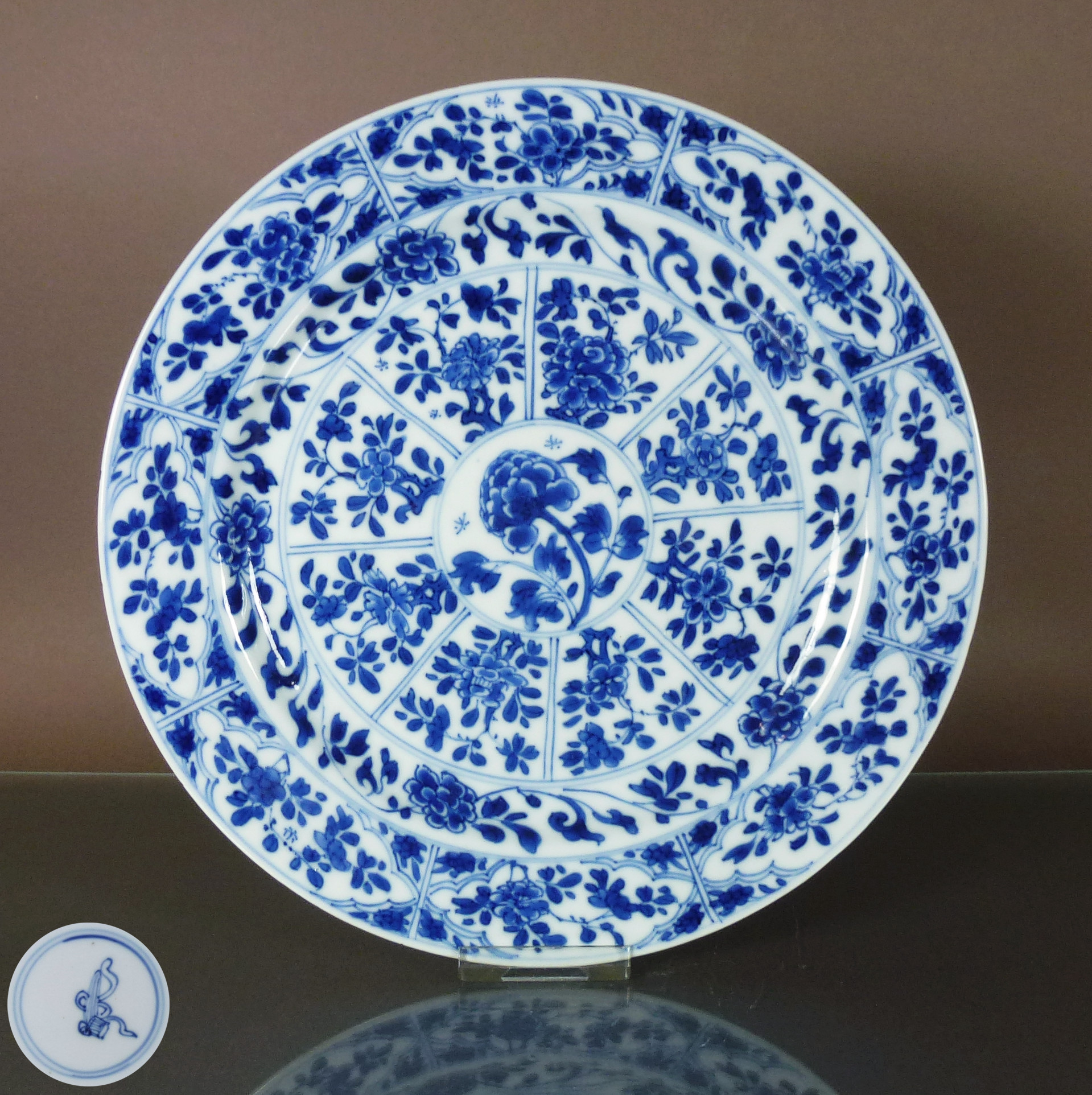 Chinese 18th C. Kangxi Plate – Flowers