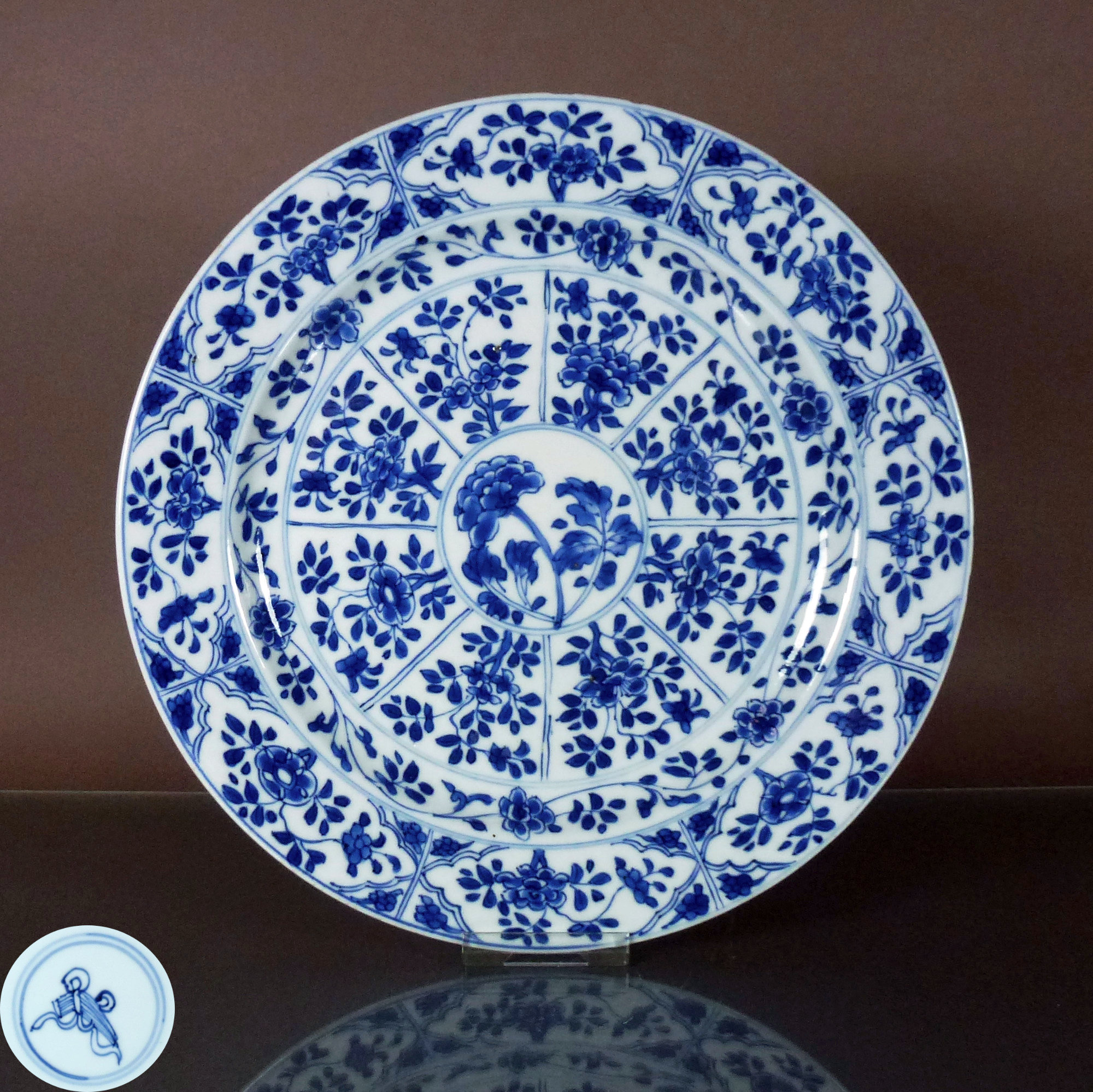 Chinese 18th C. Kangxi Plate – Flowers